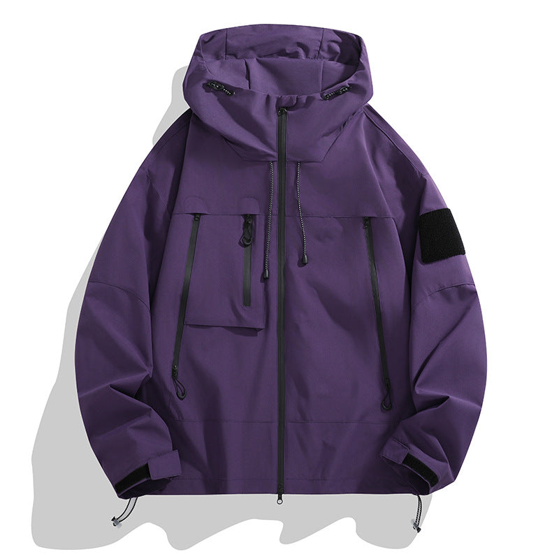 NOUVEAU RICHE Funktionelle Winddichte Cargojacke Für Herren Mit Stil Und Hoher Funktionalität Lila