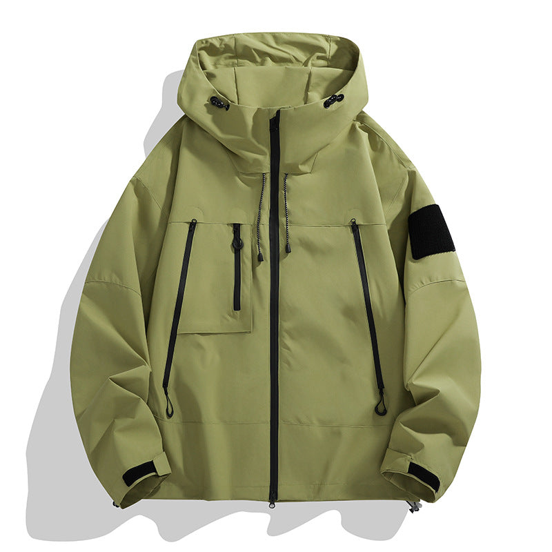 NOUVEAU RICHE Funktionelle Winddichte Cargojacke Für Herren Mit Stil Und Hoher Funktionalität Grün