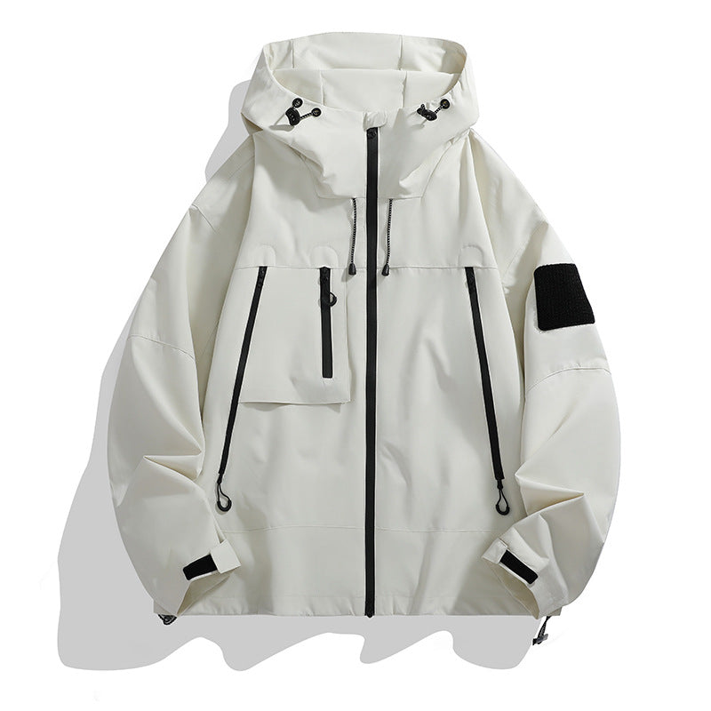 NOUVEAU RICHE Funktionelle Winddichte Cargojacke Für Herren Mit Stil Und Hoher Funktionalität Weiß