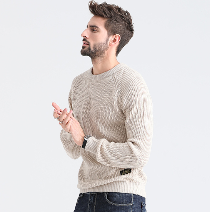 NOUVEAU RICHE Herren Pullover für Herbst und Winter Bequem und Stilvoll Wärme und Eleganz für Kältere Monate Beige