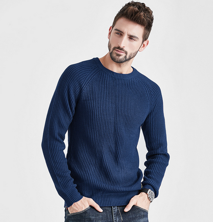 NOUVEAU RICHE Herren Pullover für Herbst und Winter Bequem und Stilvoll Wärme und Eleganz für Kältere Monate Dunkelblau