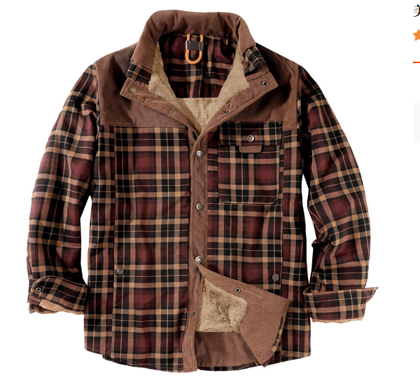 NOUVEAU RICHE Herren Holzfällerjacke Aus Robustem Material Für Outdoor Aktivitäten Camping Trekking Und Holzhacken Braun