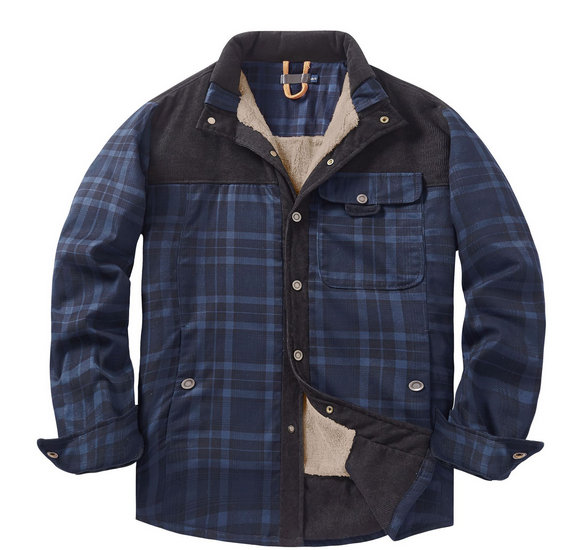 NOUVEAU RICHE Herren Holzfällerjacke Aus Robustem Material Für Outdoor Aktivitäten Camping Trekking Und Holzhacken Marineblau