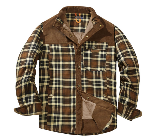 NOUVEAU RICHE Herren Holzfällerjacke Aus Robustem Material Für Outdoor Aktivitäten Camping Trekking Und Holzhacken Armeegrün