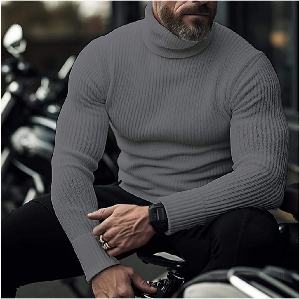 NOUVEAU RICHE Rollkragenpullover für Herren aus Weichem Hochwertigem Stoff für Elegante und Lässige Styles Ideal für die Kalte Jahreszeit Dunkelgrau