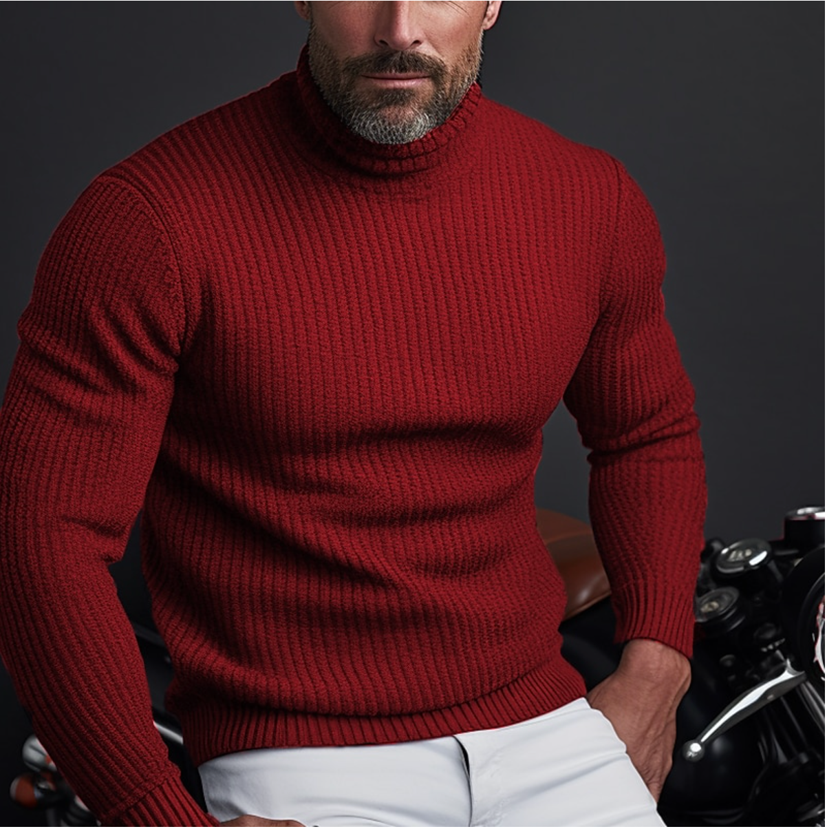 NOUVEAU RICHE Stylischer Rollkragenpullover für Herren Farbe