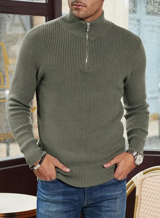 NOUVEAU RICHE Stylischer Zipper Pullover Für Herren Aus Bequemem Atmungsaktivem Material Mit Halbreißverschluss Ideal Für Freizeit Und Sport