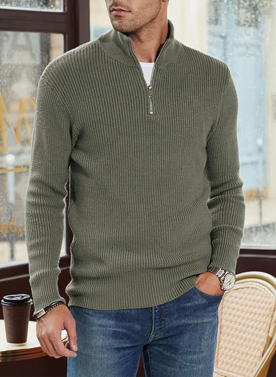 NOUVEAU RICHE Stylischer Zipper Pullover Für Herren Aus Bequemem Atmungsaktivem Material Mit Halbreißverschluss Ideal Für Freizeit Und Sport