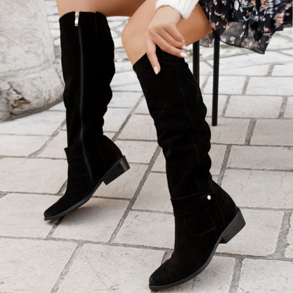 NOUVEAU RICHE Trendige Gefütterte Damenstiefel Warm Komfortabel Winter Schwarz
