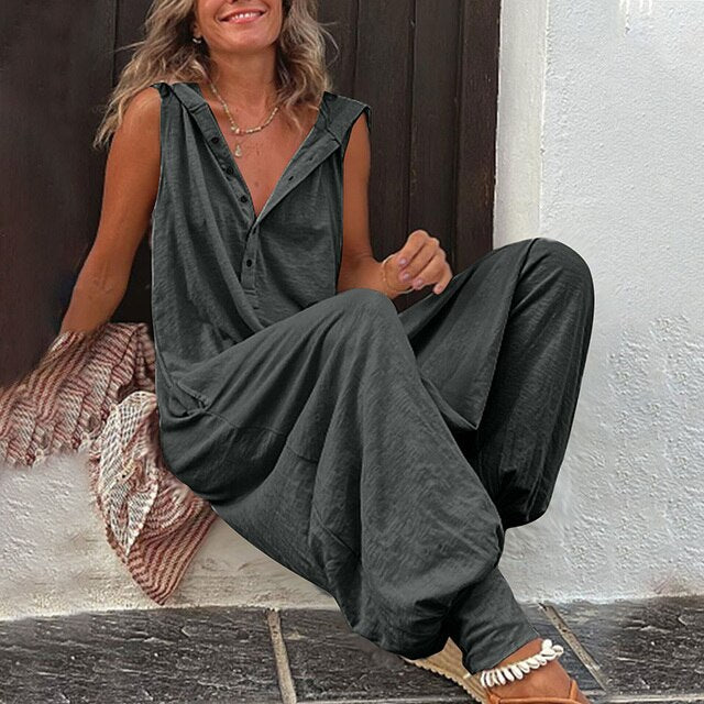 NOUVEAU RICHE Bequemer Damen Jumpsuit Nova Vielseitiger Einteiler Für Jeden Anlass Ideal Für Arbeit Und Freizeit Dunkelgrau