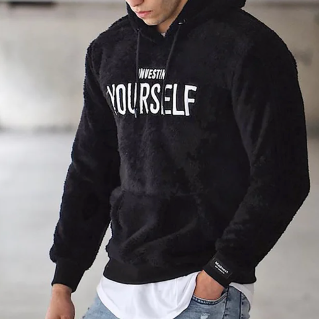 NOUVEAU RICHE Bequemer Warmer Hoodie Für Herre Ideal Für Kühle Tage Und Lässigen Stil Schwarz