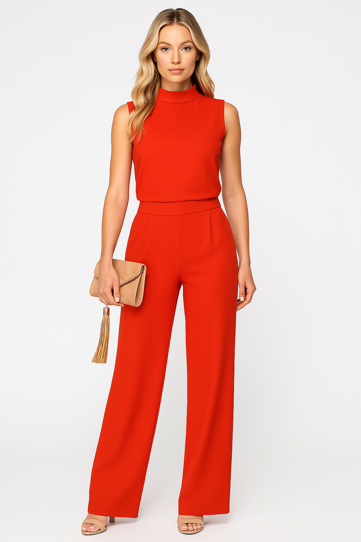 NOUVEAU RICHE Leichter Sommer-Jumpsuit für Komfortable Warme Tage Rot