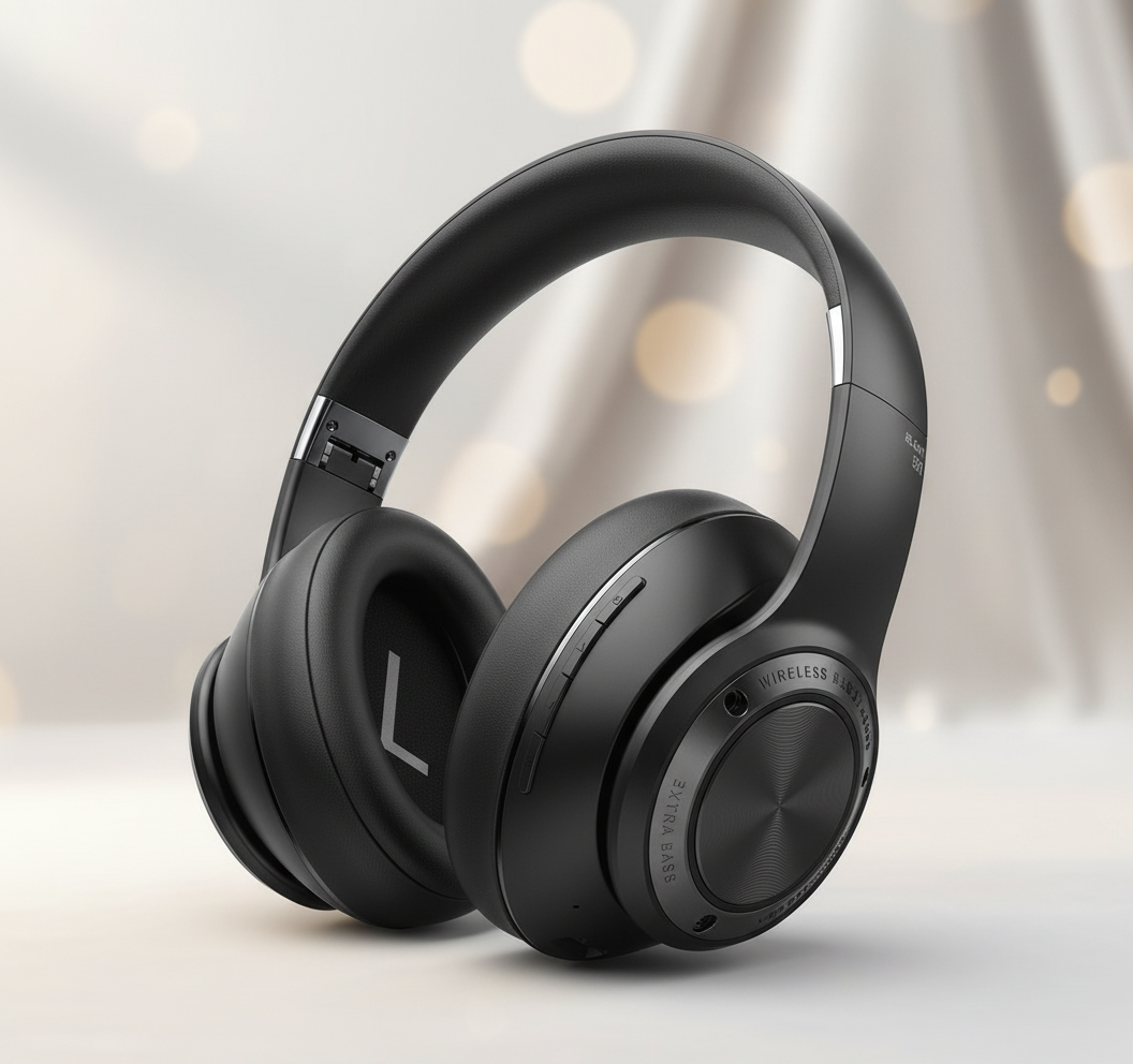 NOUVEAU RICHE Kabellose Kopfhörer – Faltbare Over-Ear Bluetooth Kopfhörer mit ANC, tiefer Bass, 30 h Akku – SoundFold