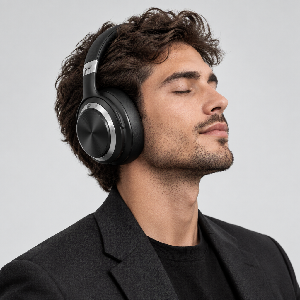 NOUVEAU RICHE Kabellose Kopfhörer – Faltbare Over-Ear Bluetooth Kopfhörer mit ANC, tiefer Bass, 30 h Akku – SoundFold