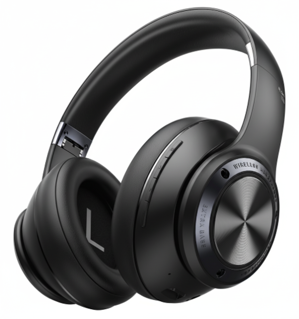 NOUVEAU RICHE Kabellose Kopfhörer – Faltbare Over-Ear Bluetooth Kopfhörer mit ANC, tiefer Bass, 30 h Akku – SoundFold Schwarz