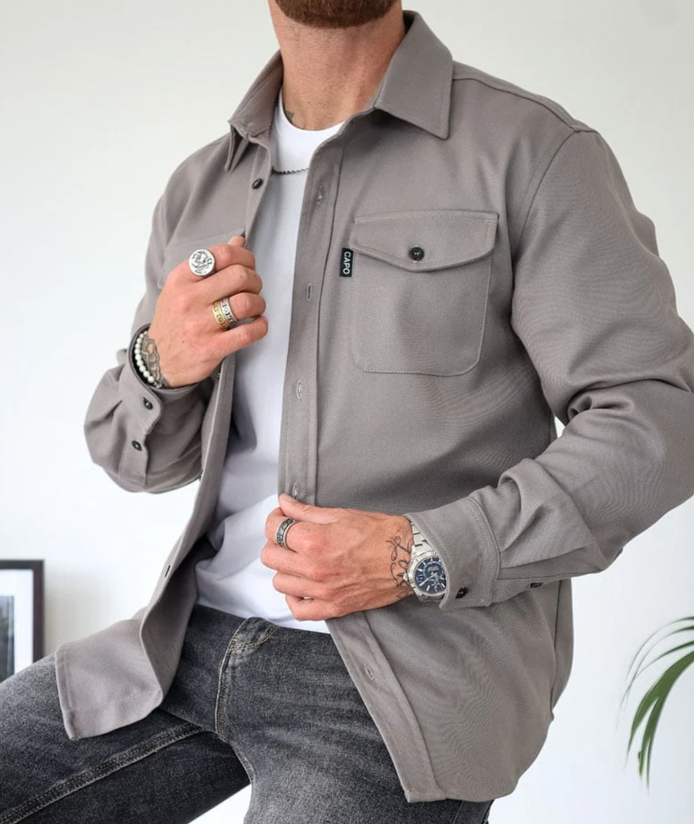 NOUVEAU RICHE Damen Elegante Hemd Kühle Jahreszeit Modernen Herbstgarderobe - Pullover Grau