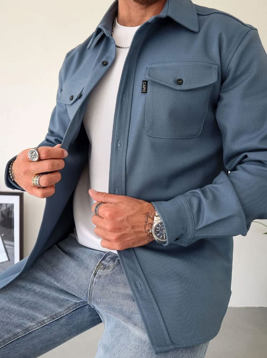 NOUVEAU RICHE Damen Elegante Hemd Kühle Jahreszeit Modernen Herbstgarderobe - Pullover Blau