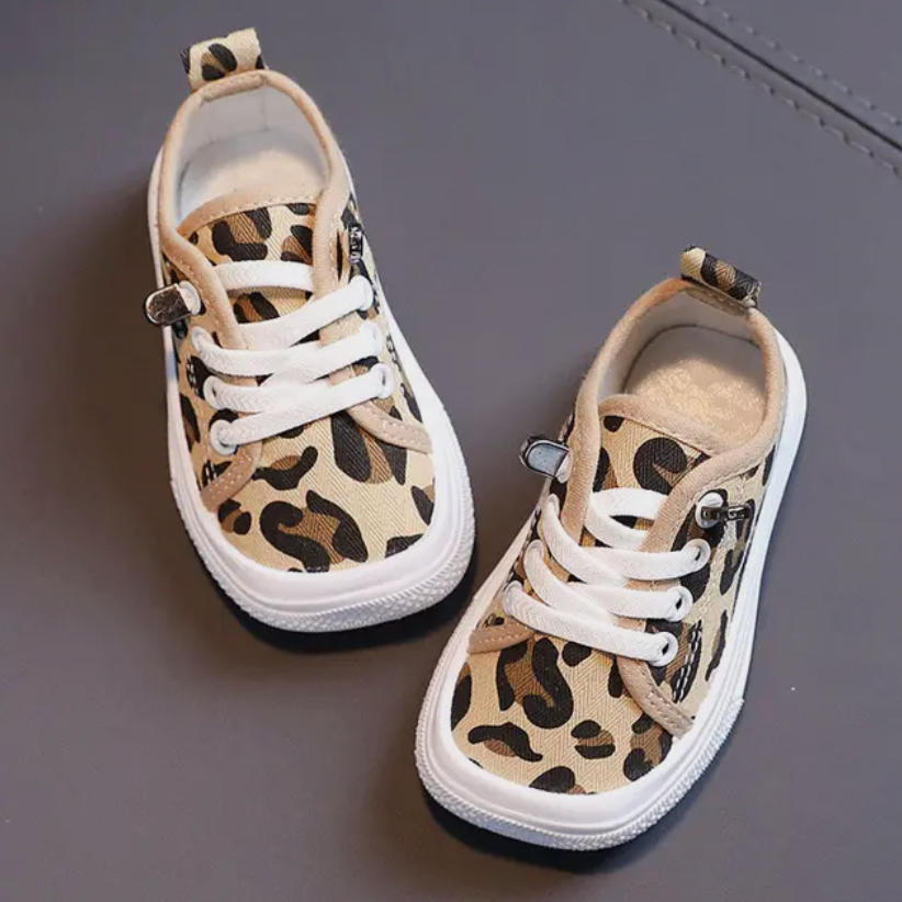 NOUVEAU RICHE Roque | Barfuß-Sneaker für Kinder Leopard