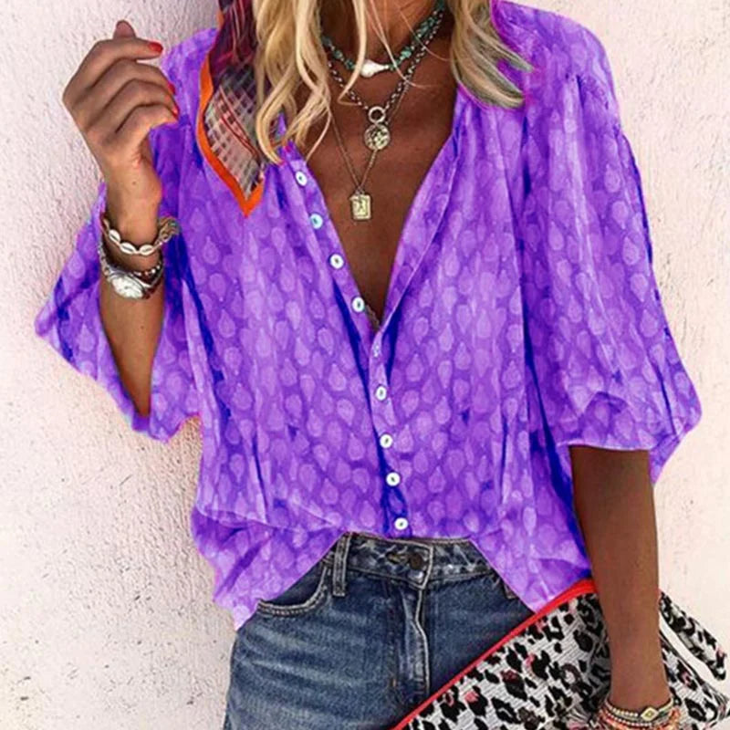 NOUVEAU RICHE Billie | Leichte und trendige Sommerbluse Violett