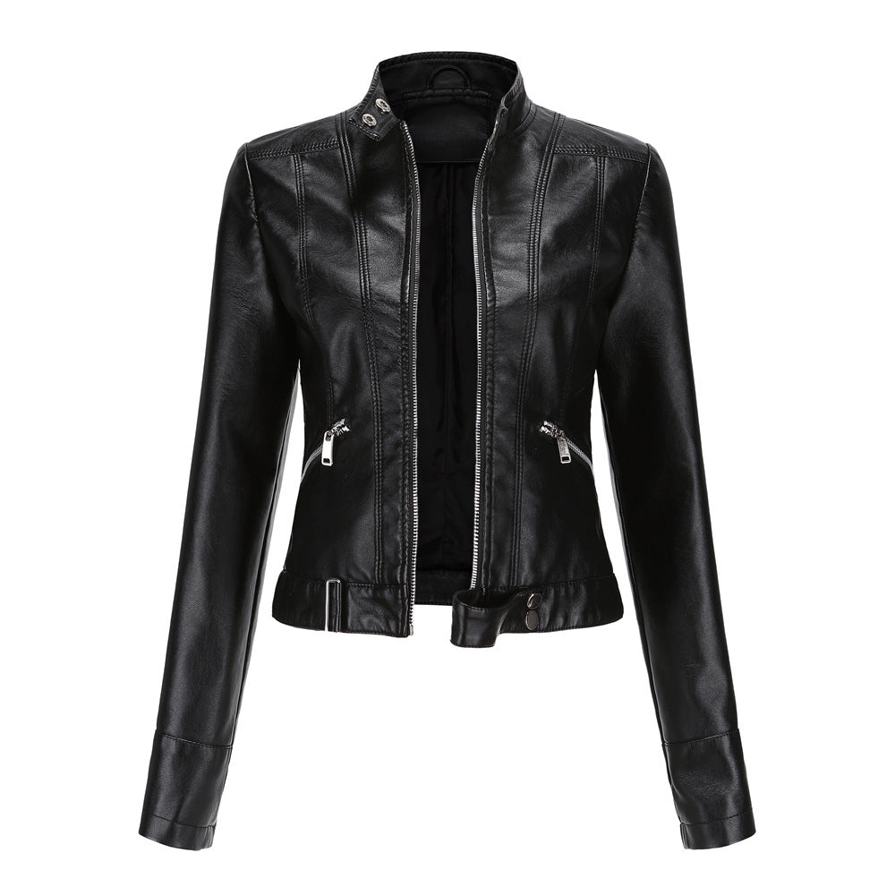 NOUVEAU RICHE Elegante Lederjacke für Damen aus hochwertigem Echtleder für stilvolle Freizeit- und Abendmode Schwarz