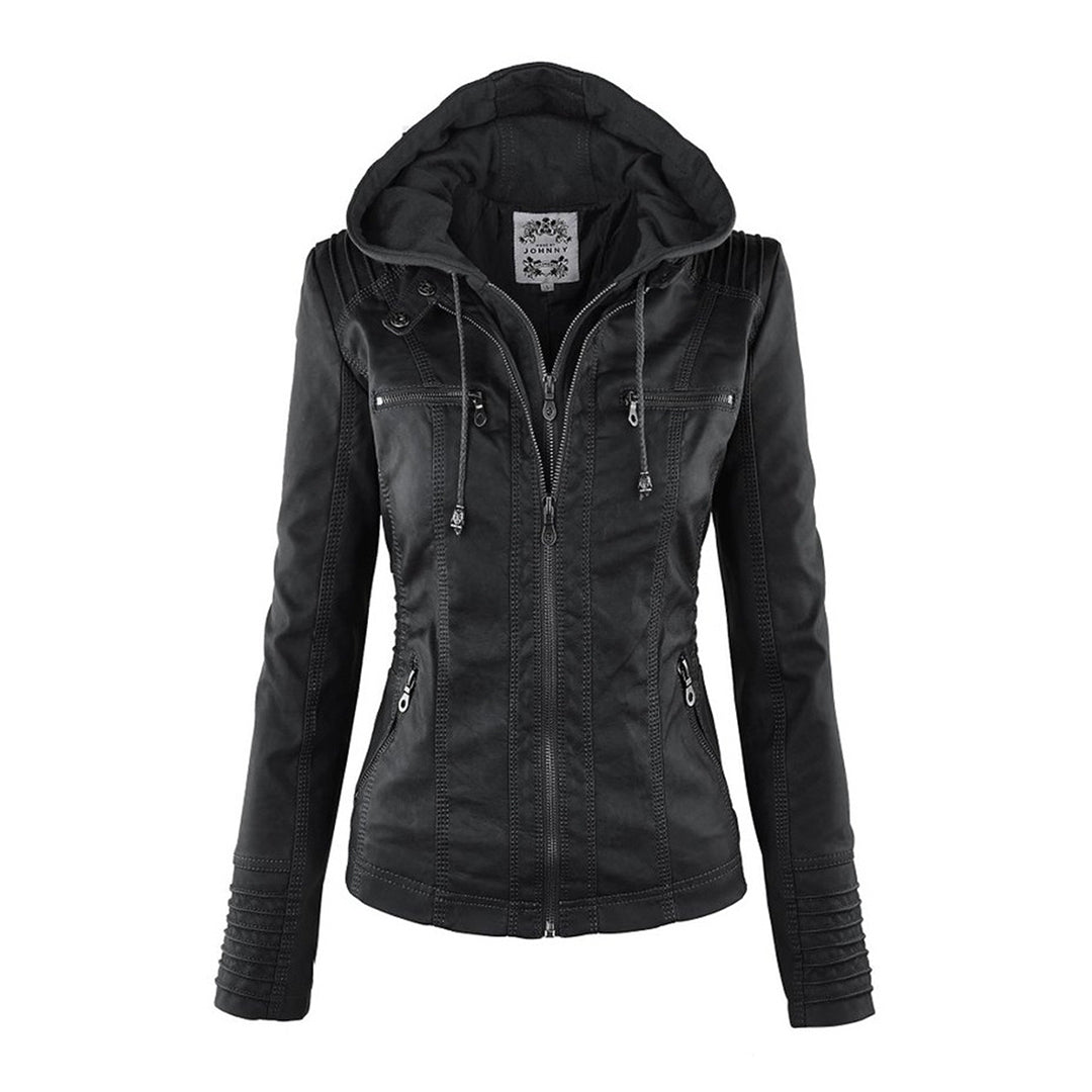 NOUVEAU RICHE Damen Wetterfester Damen Jacke Mit Kapuze Alltagsbegleiter Schwarz