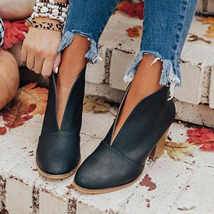 NOUVEAU RICHE Stiefeletten Winter Damen Verstärktes Design Komfort Schwarz