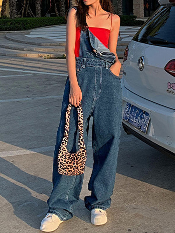 NOUVEAU RICHE Blauer Boyfriend Latzhose Mit Vintage Waschungseffekt