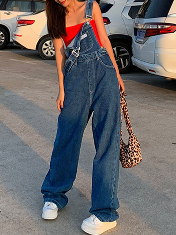 NOUVEAU RICHE Blauer Boyfriend Latzhose Mit Vintage Waschungseffekt