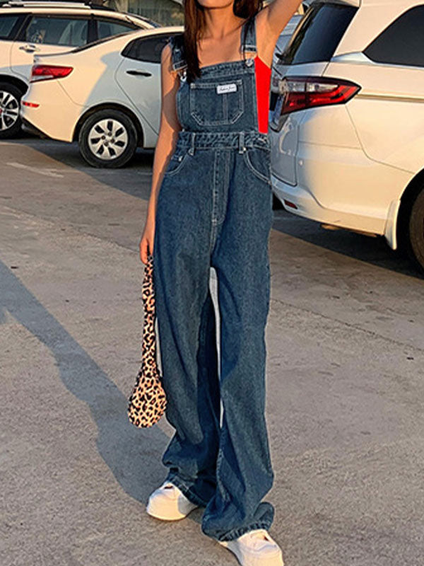 NOUVEAU RICHE Blauer Boyfriend Latzhose Mit Vintage Waschungseffekt
