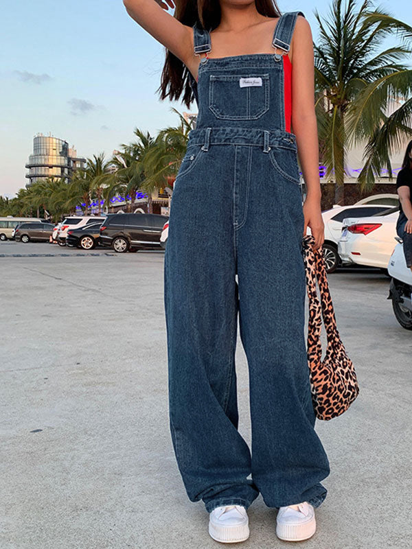 NOUVEAU RICHE Blauer Boyfriend Latzhose Mit Vintage Waschungseffekt