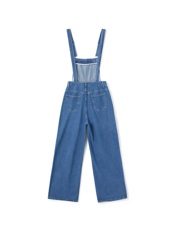 NOUVEAU RICHE Blauer Boyfriend Latzhose Mit Vintage Waschungseffekt
