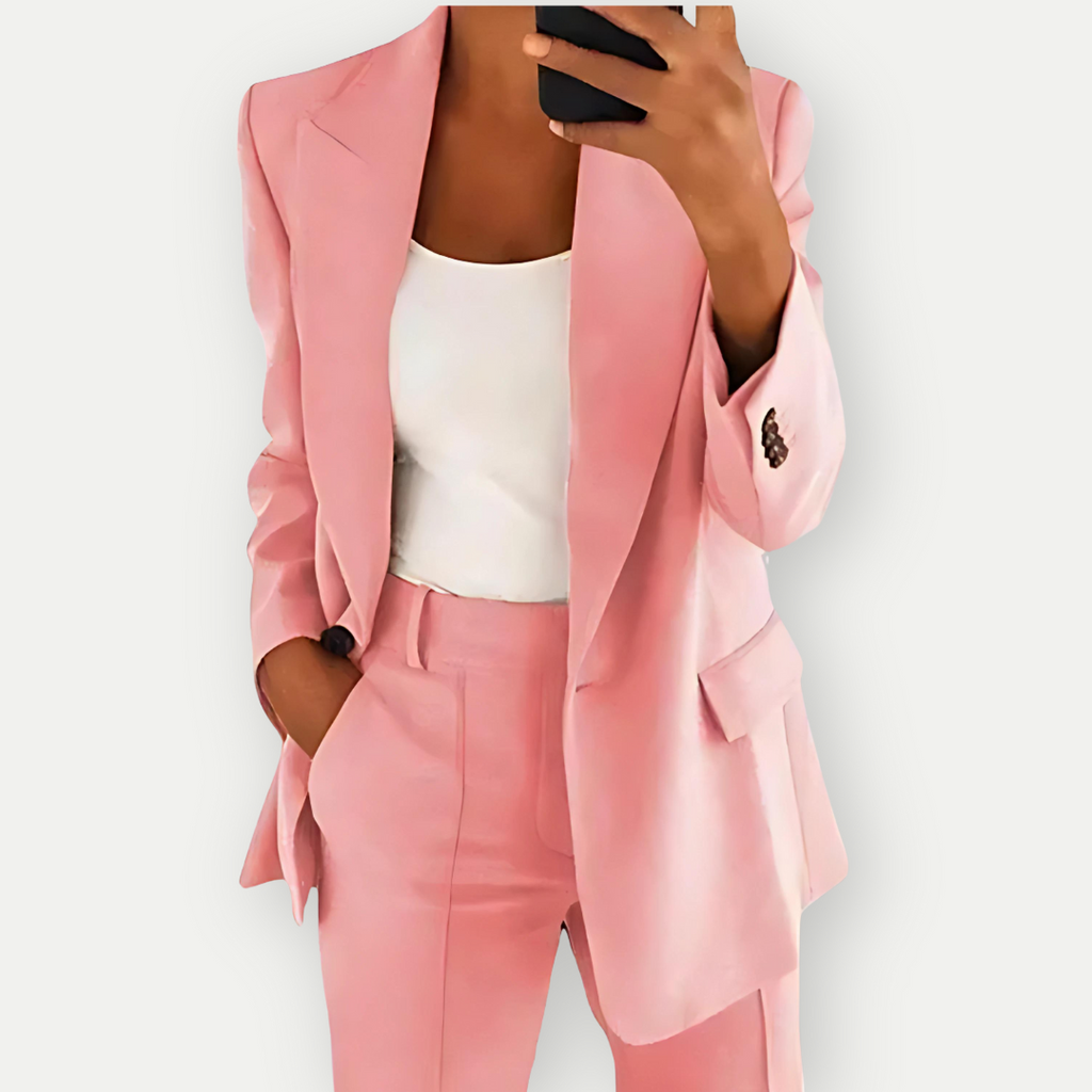 NOUVEAU RICHE Blazer Set Zweiteiler Elegant Anzug Für Arbeit Und Events Rosa