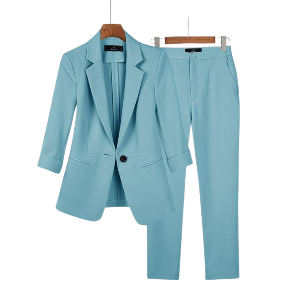 NOUVEAU RICHE Damen Blazer- und Hosenset Vielseitig Klassisch Größen Blau