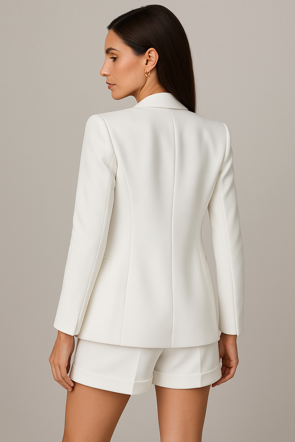 NOUVEAU RICHE Oversize Blazer Mit Hoher Taille Shorts Sommer Set
