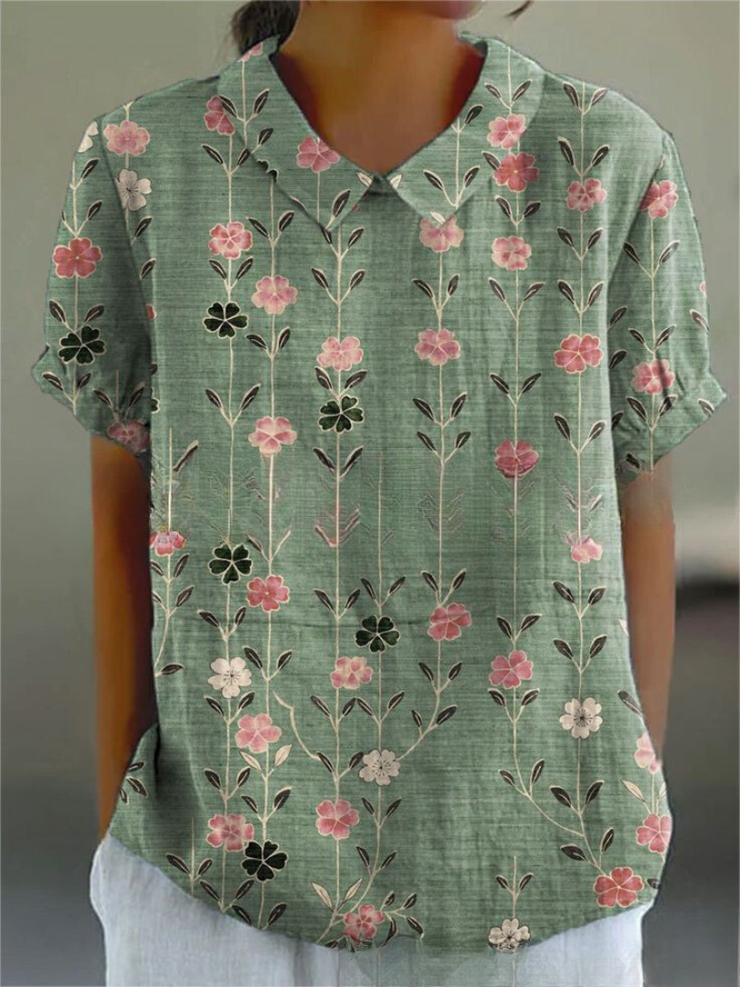 NOUVEAU RICHE Blümchenhemd Luftiges Damen Shirt Mit Weichem Tragekomfort Blumenmuster 5
