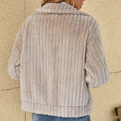 Roque | Damen Jacke mit Reißverschluss - Strukturierte Übergangsjacke im Biker & Bouclé Stil