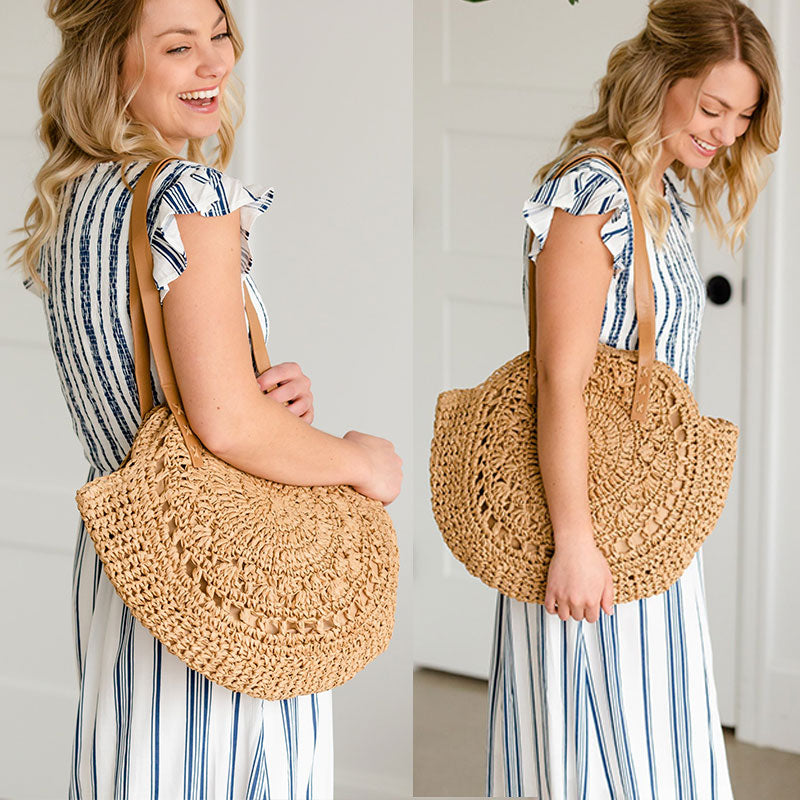 NOUVEAU RICHE Bohème Strohtasche Aus Naturstroh Ideal Für Sommeroutfits