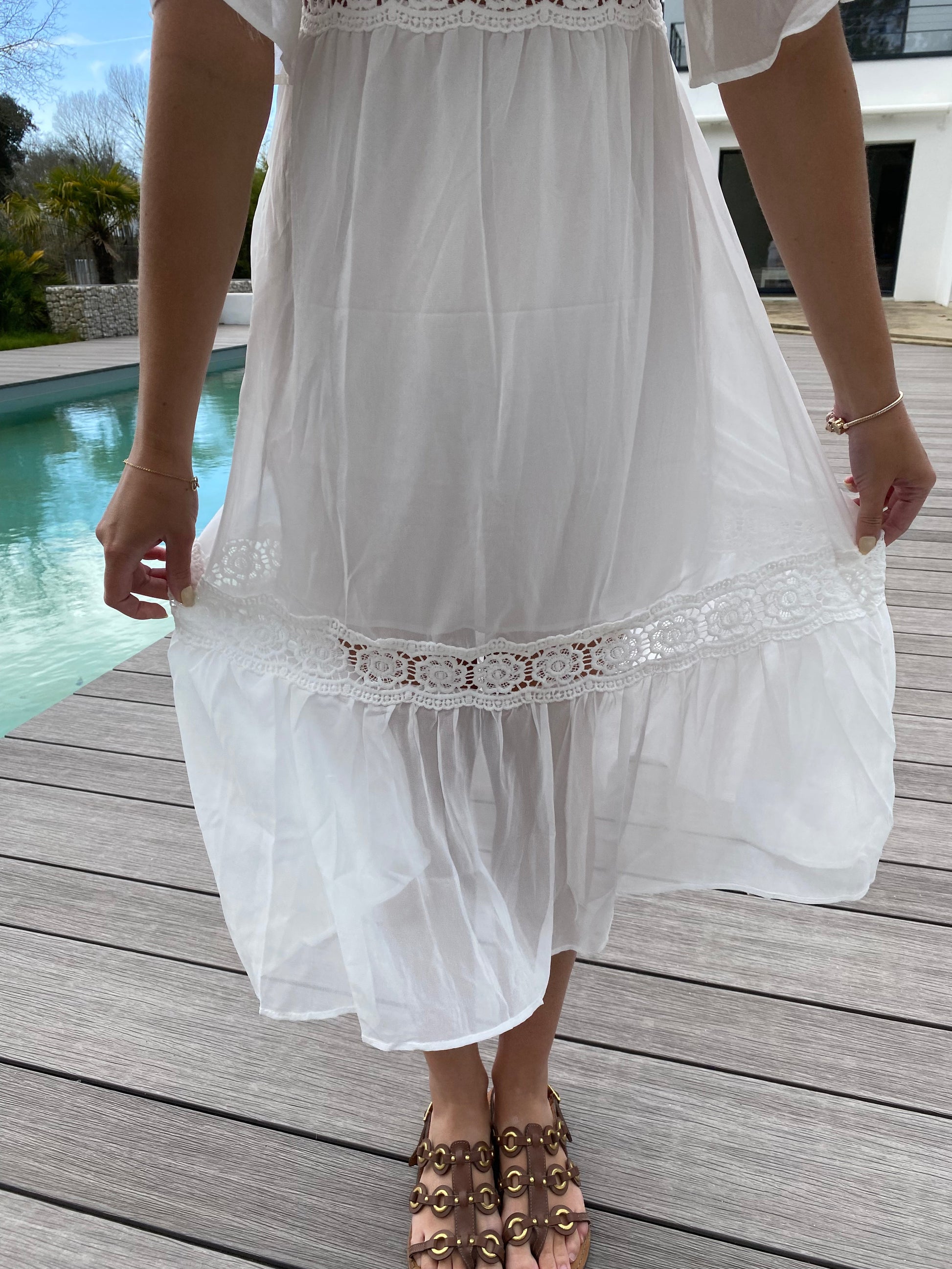 NOUVEAU RICHE Boho Langes Spitzenkleid Im Bohème Stil Sexy Sommerlook