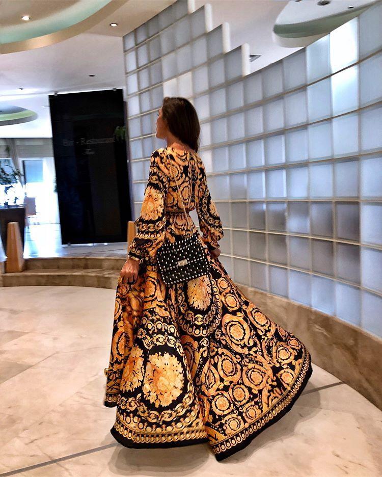 NOUVEAU RICHE Boho Wickel Sommerkleid Mit Schlitz Und Langen Ärmeln Für Elegante Sommerlooks
