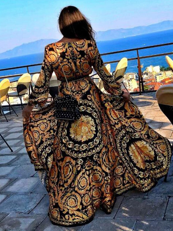 NOUVEAU RICHE Boho Wickel Sommerkleid Mit Schlitz Und Langen Ärmeln Für Elegante Sommerlooks
