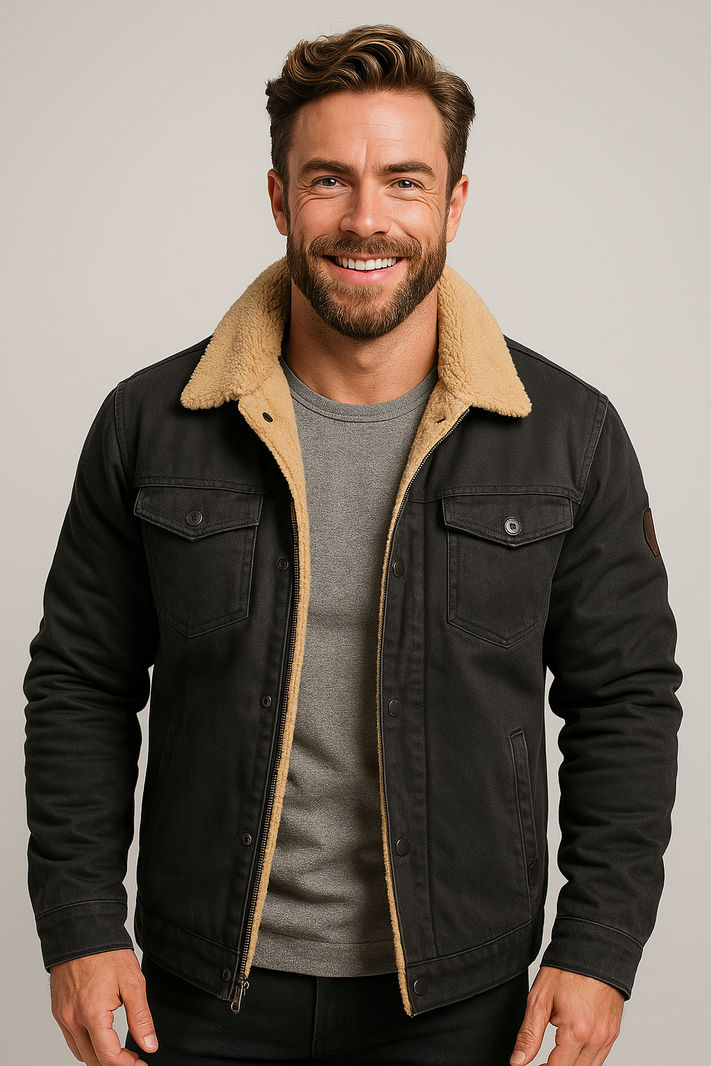 NOUVEAU RICHE Bomberjacke Herren Gefüttert Winterjacke Warm Winddicht
