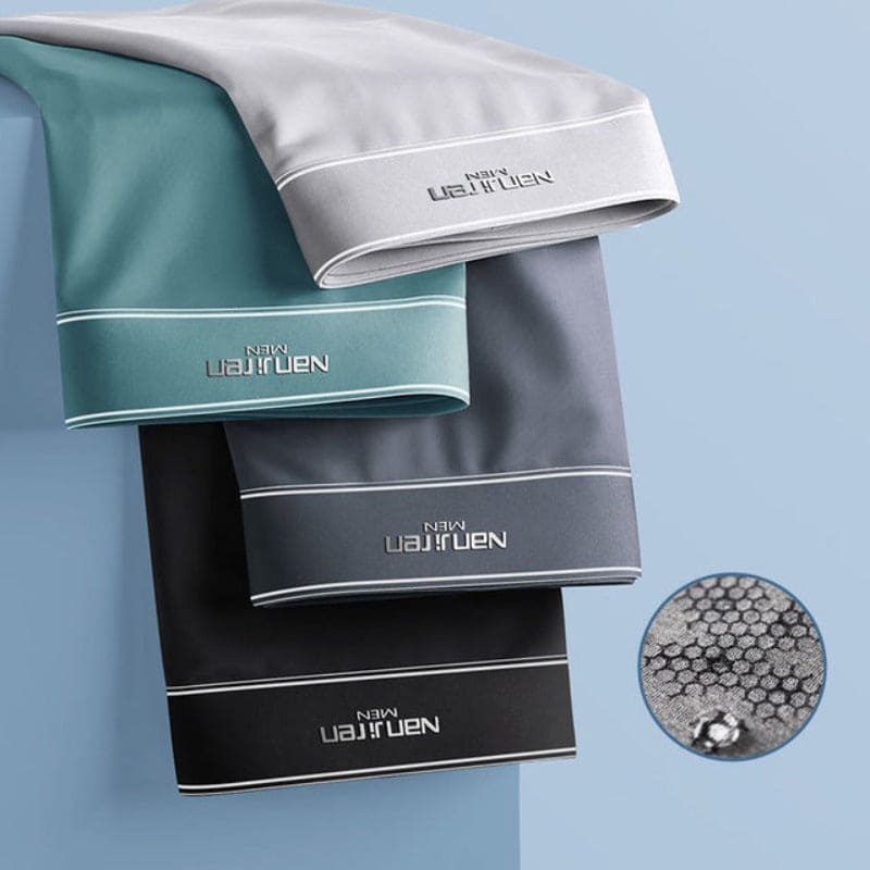 NOUVEAU RICHE Boxershorts Herren Seidenweiches Material Komfort Viererpack Set 6
