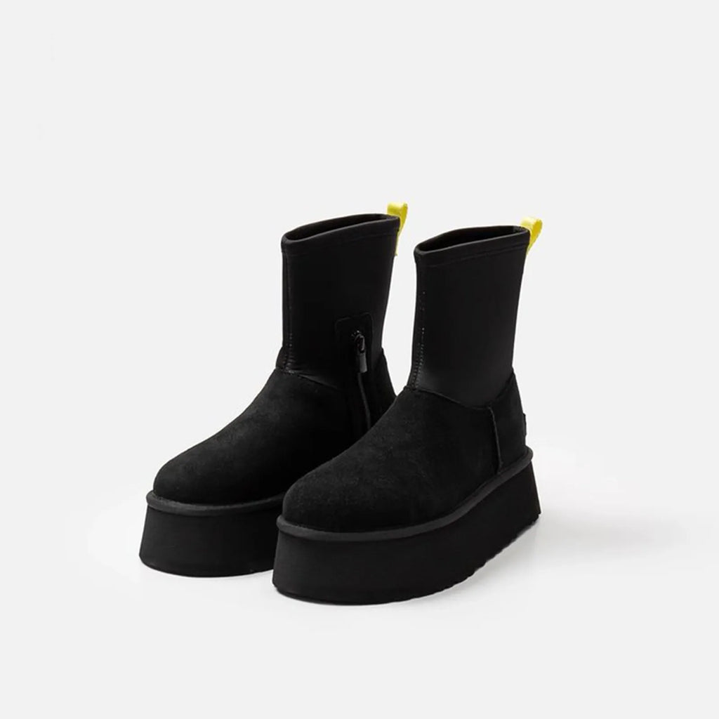 NOUVEAU RICHE Damen Schneestiefel Braun Wildleder Gothic-Stil Damen