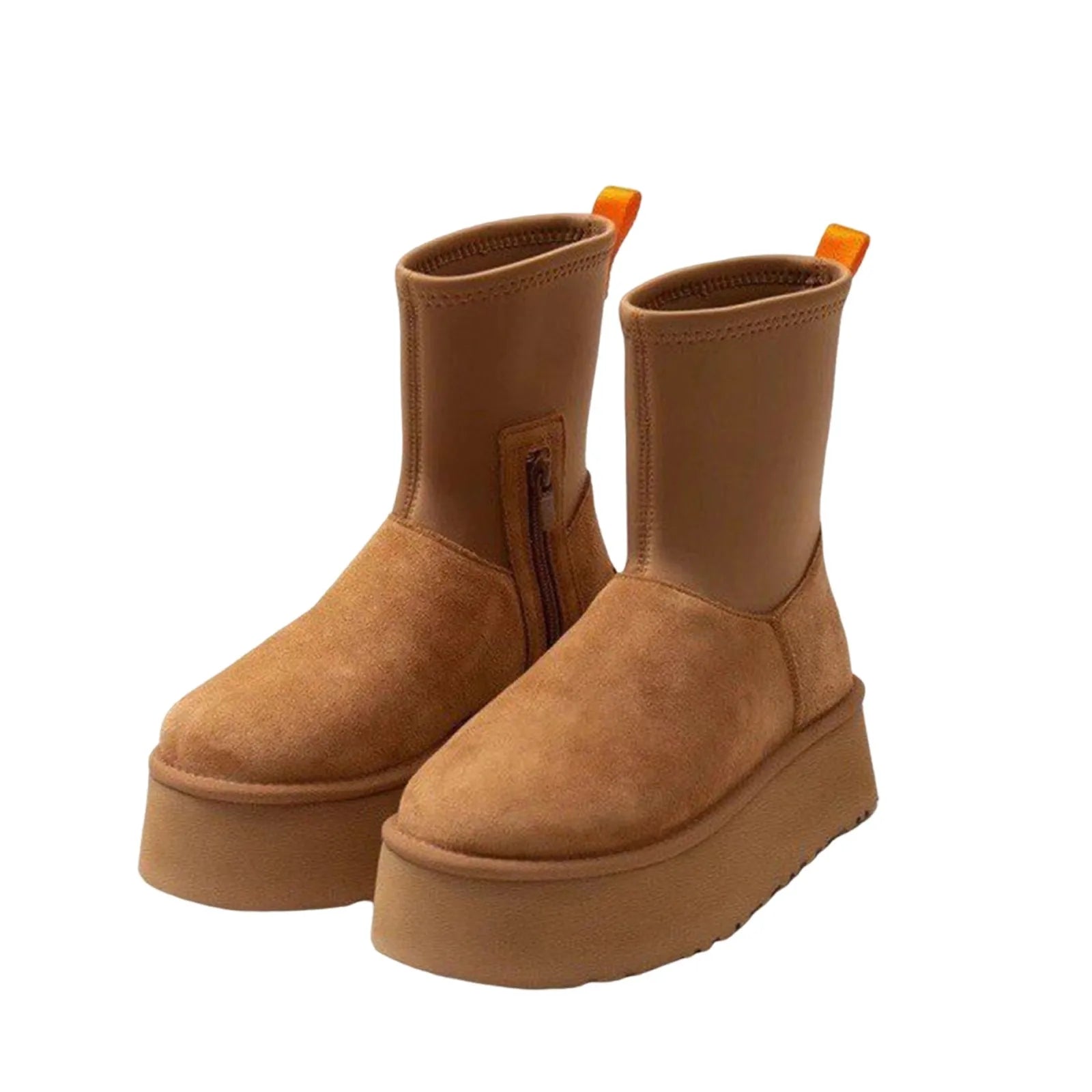 NOUVEAU RICHE Damen Schneestiefel Braun Wildleder Gothic-Stil Damen Braun