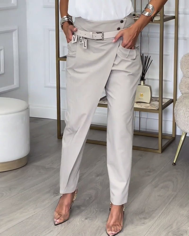 NOUVEAU RICHE Patchworkhose Mit Gürtel Locker Bequem Und Vielseitig