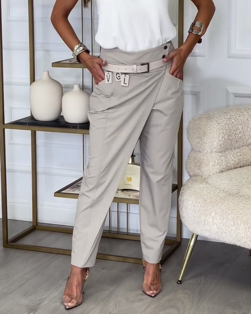 NOUVEAU RICHE Patchworkhose Mit Gürtel Locker Bequem Und Vielseitig