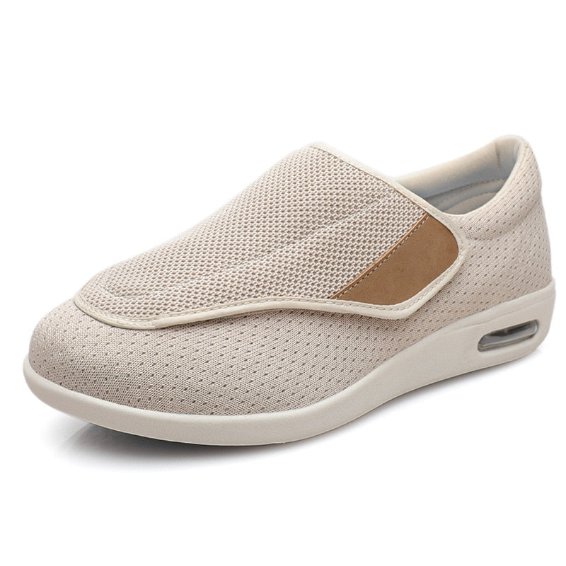NOUVEAU RICHE Extra Breite Diabetiker Schuhe Mit Atmungsaktivem Komfort Beige