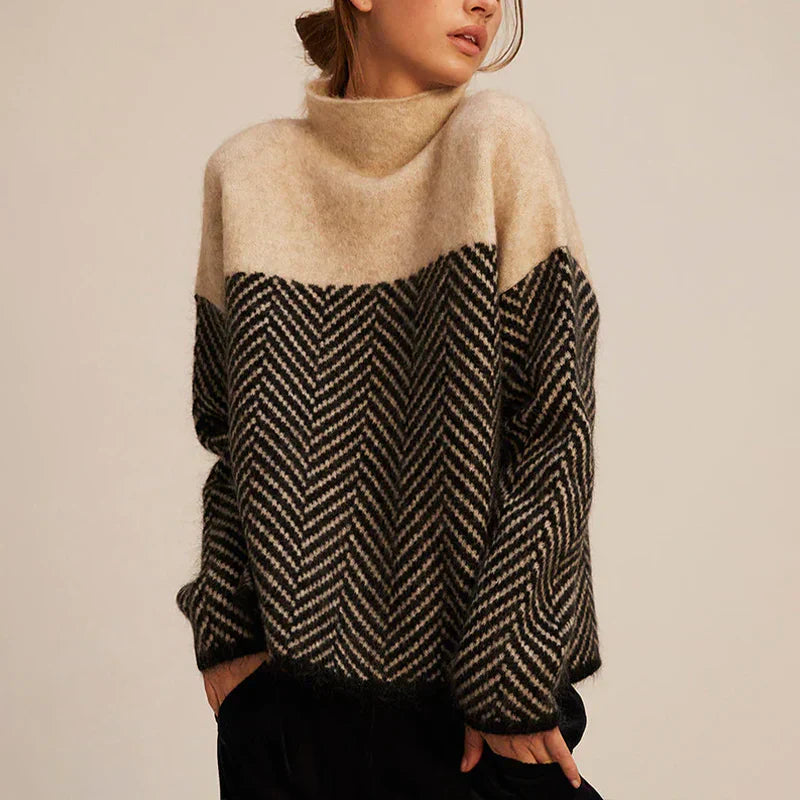 NOUVEAU RICHE Damen Kuscheliger Pullover Aus Weichem Kaschmir Stil Komfort Beige