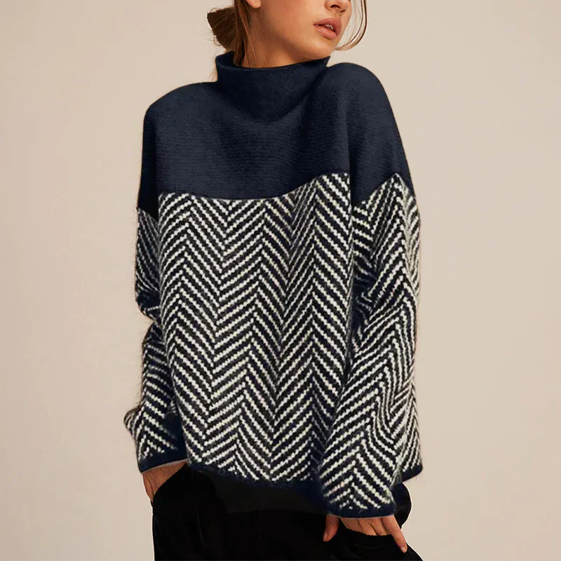 NOUVEAU RICHE Damen Kuscheliger Pullover Aus Weichem Kaschmir Stil Komfort Marineblau