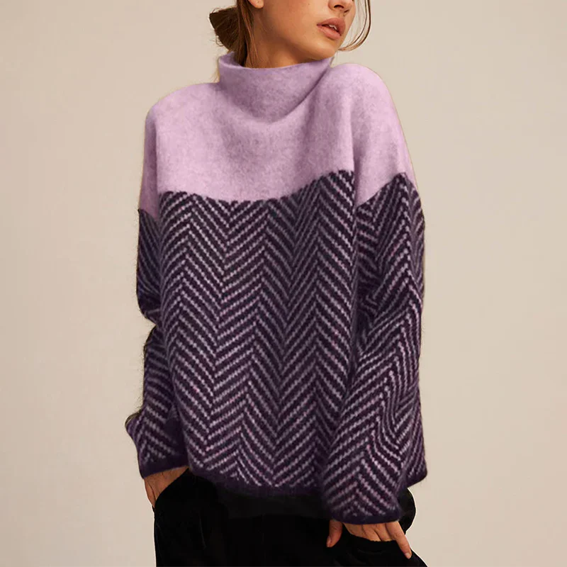 NOUVEAU RICHE Damen Kuscheliger Pullover Aus Weichem Kaschmir Stil Komfort Violett